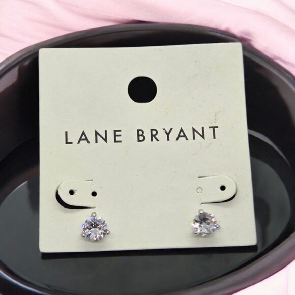 Lane Bryant 1CT CZ Stud Earrings Sparkly Zircon NWT Formal Women's Jewelry Prom - Picture 1 of 3